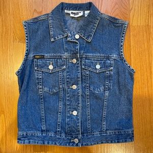 VTG DKNY JEANS BLUE JEAN DENIM VEST EUC classic!